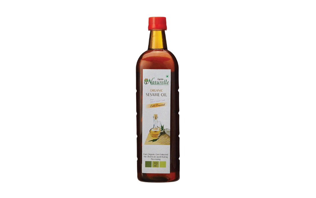 Farm Naturelle Organic Sesame Oil Cold Pressed   Plastic Bottle  915 millilitre